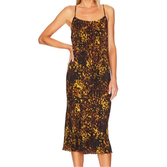 Rails Ami Pleated Midi Dress in Tortoise shell - Picture 1 of 7
